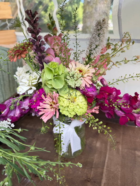 Small Mason Jar Bouquet