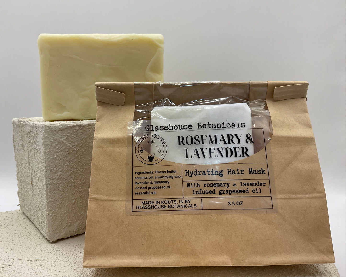 Rosemary Lavender Hair Mask Bar, Infused with Nettle