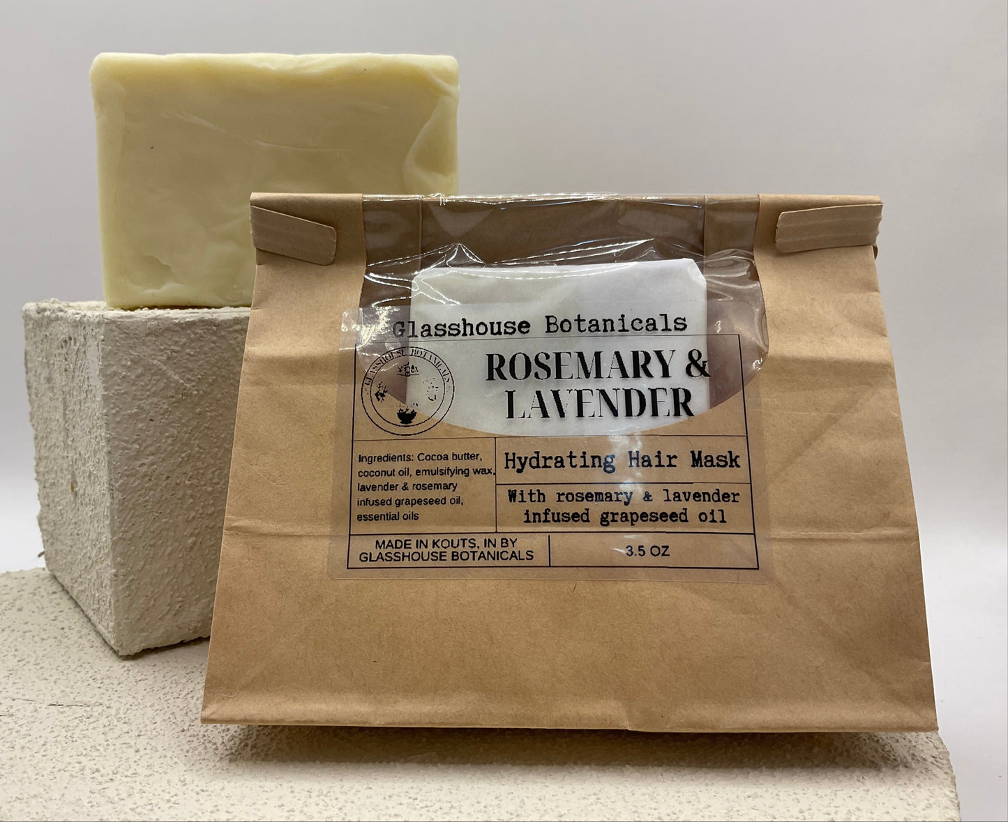 Rosemary Lavender Hair Mask Bar, Infused with Nettle