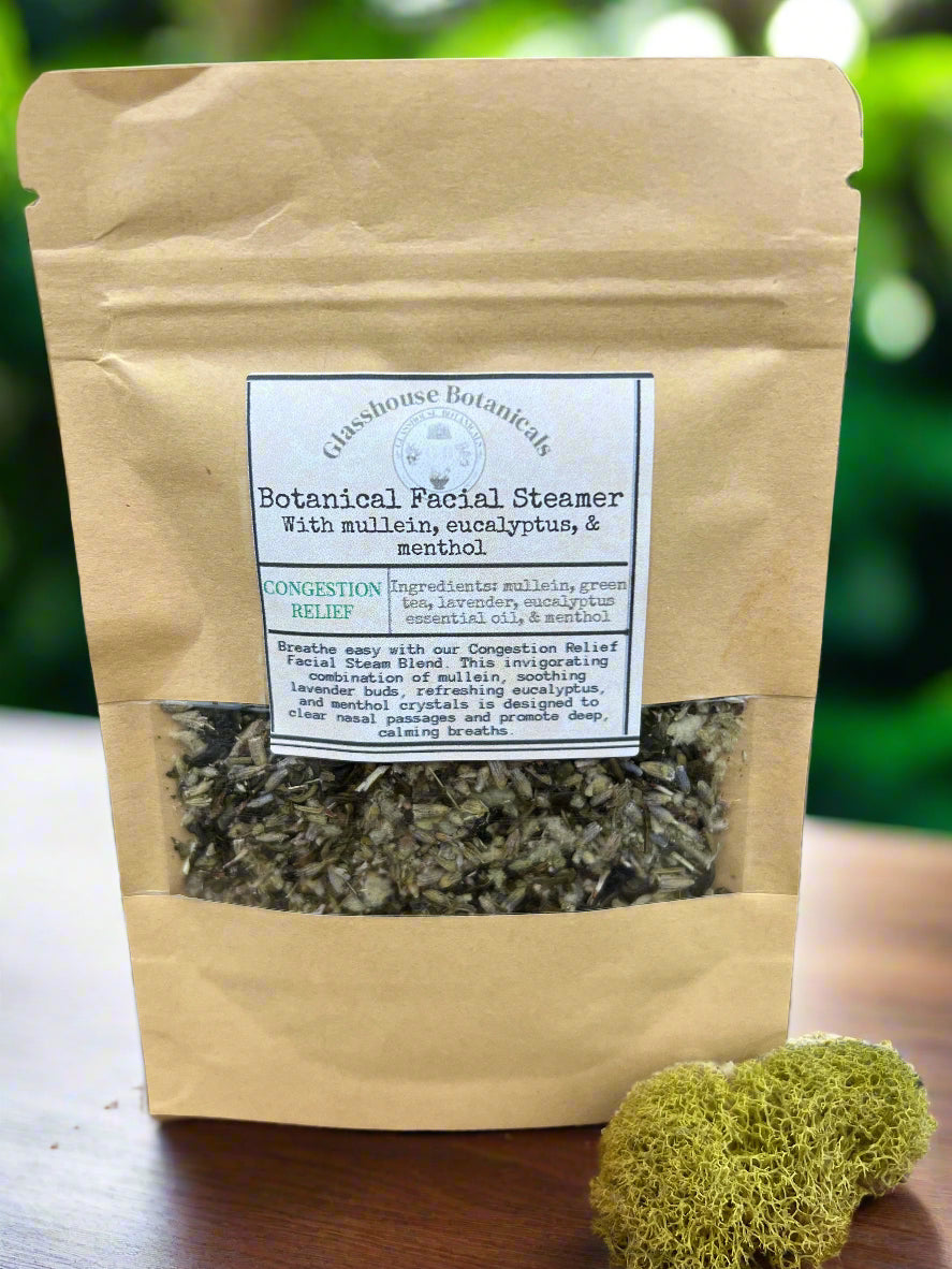 Botanical Facial Steamer - CONGESTION BLEND  with mullein, lavender, eucalyptus, & menthol