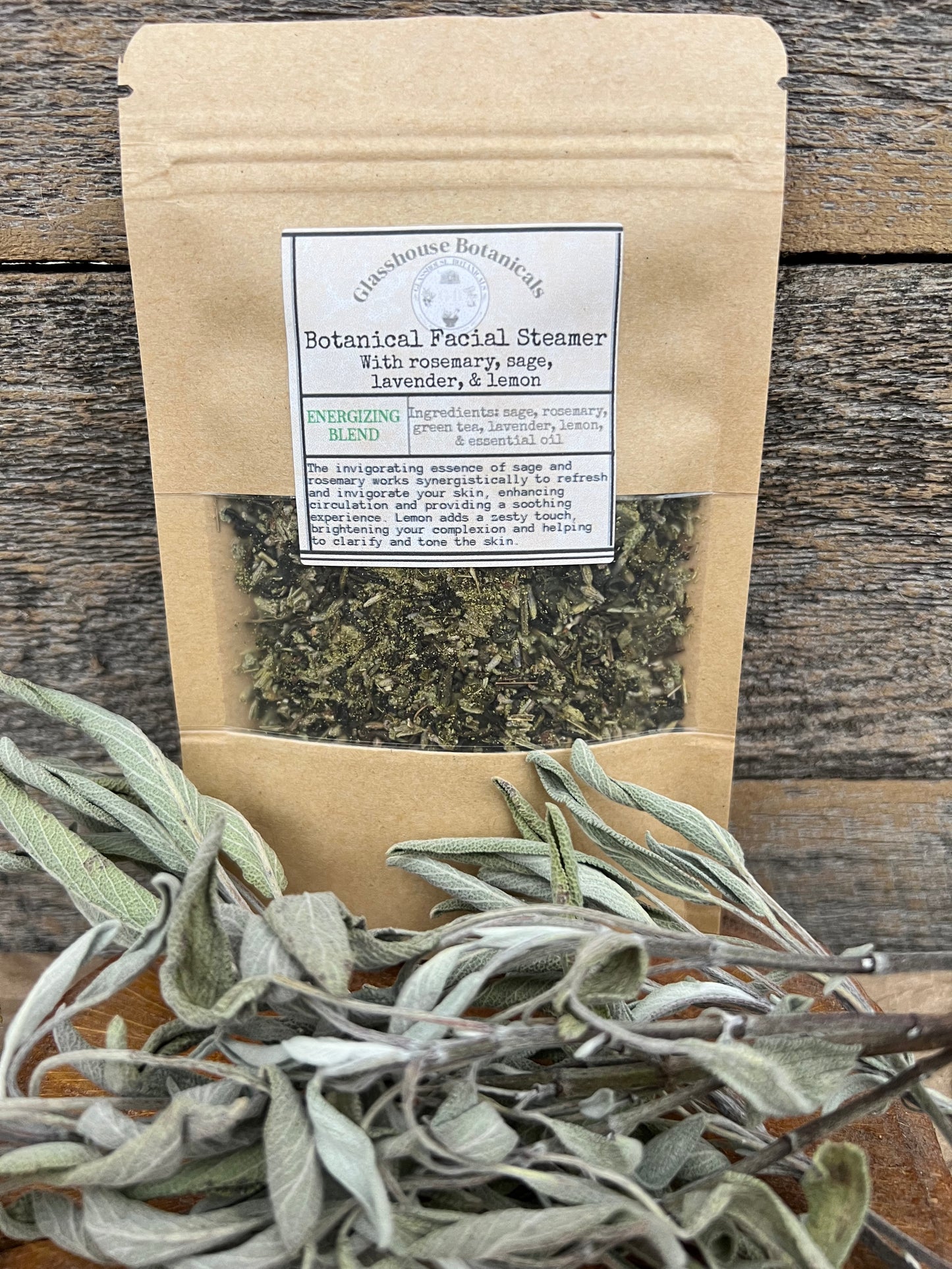 Botanical Facial Steamer, ENERGIZING BLEND with Sage, Rosemary, lemon, & lavender