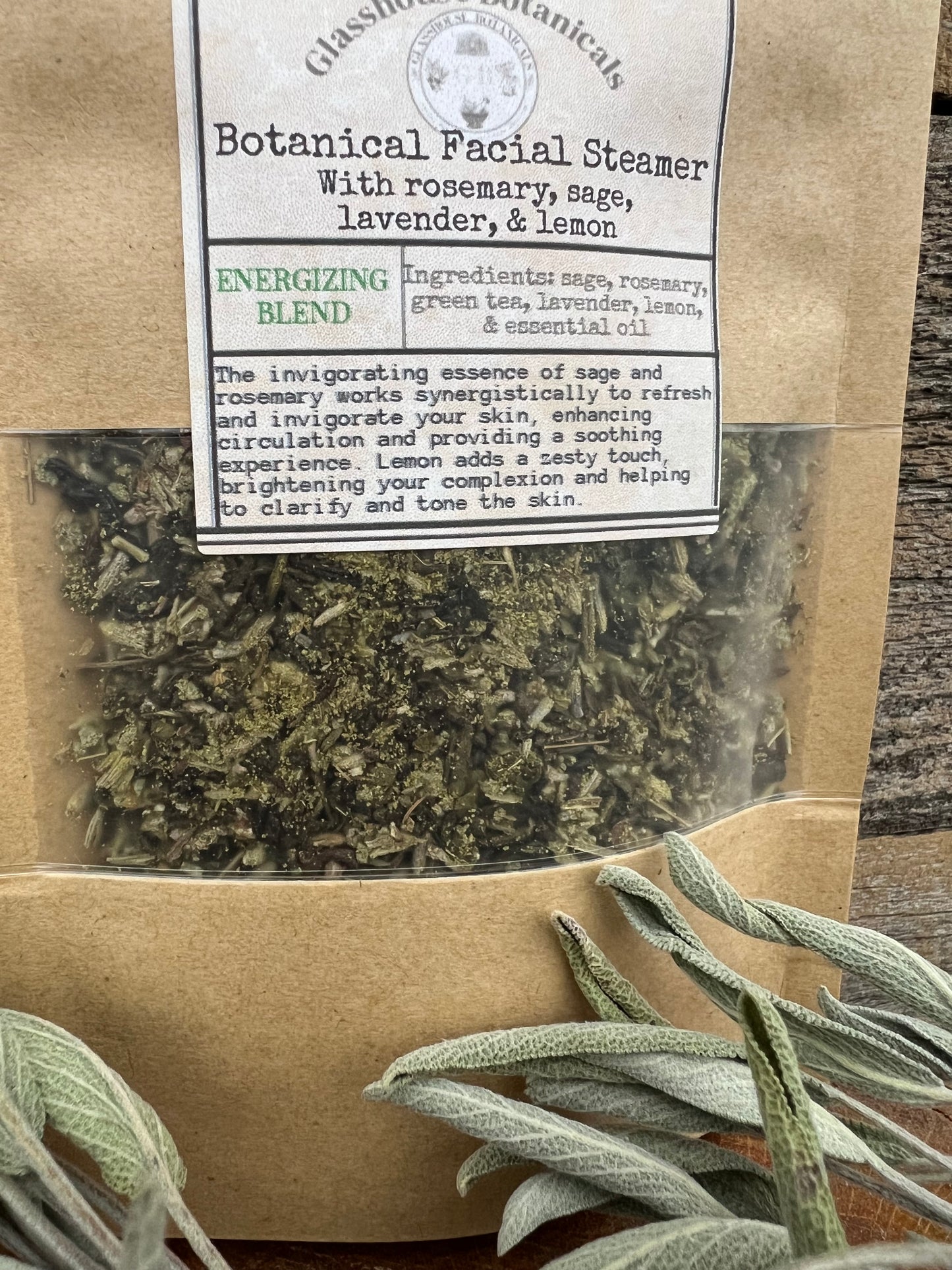 Botanical Facial Steamer, ENERGIZING BLEND with Sage, Rosemary, lemon, & lavender