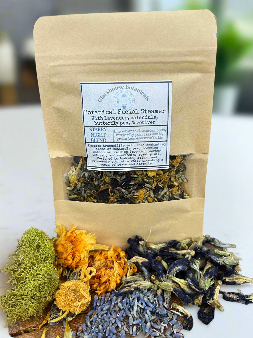 Botanical Facial Steamer - STARRY NIGHT BLEND, with butterfly pea, calendula, & lavender