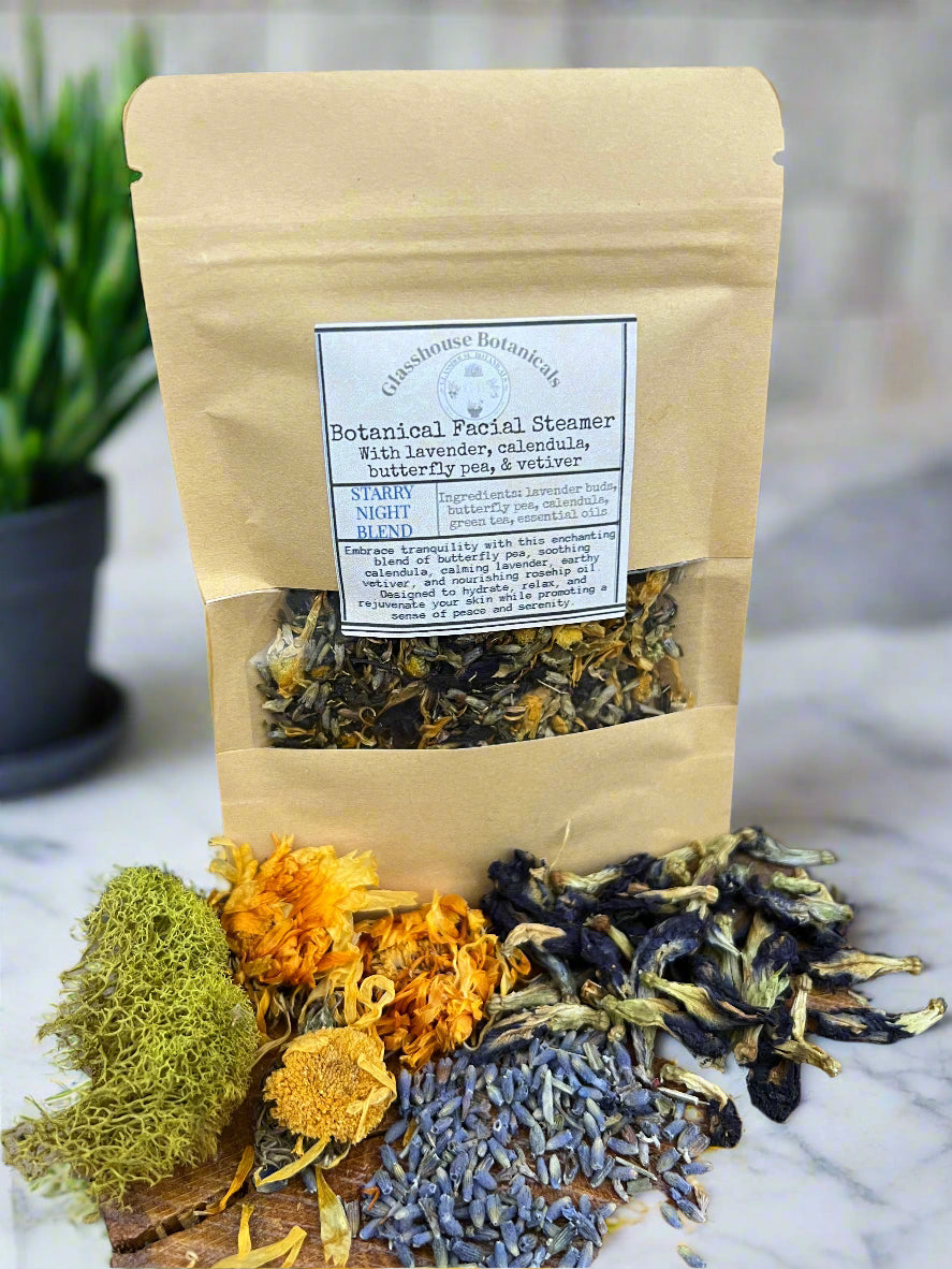 Botanical Facial Steamer - STARRY NIGHT BLEND, with butterfly pea, calendula, & lavender