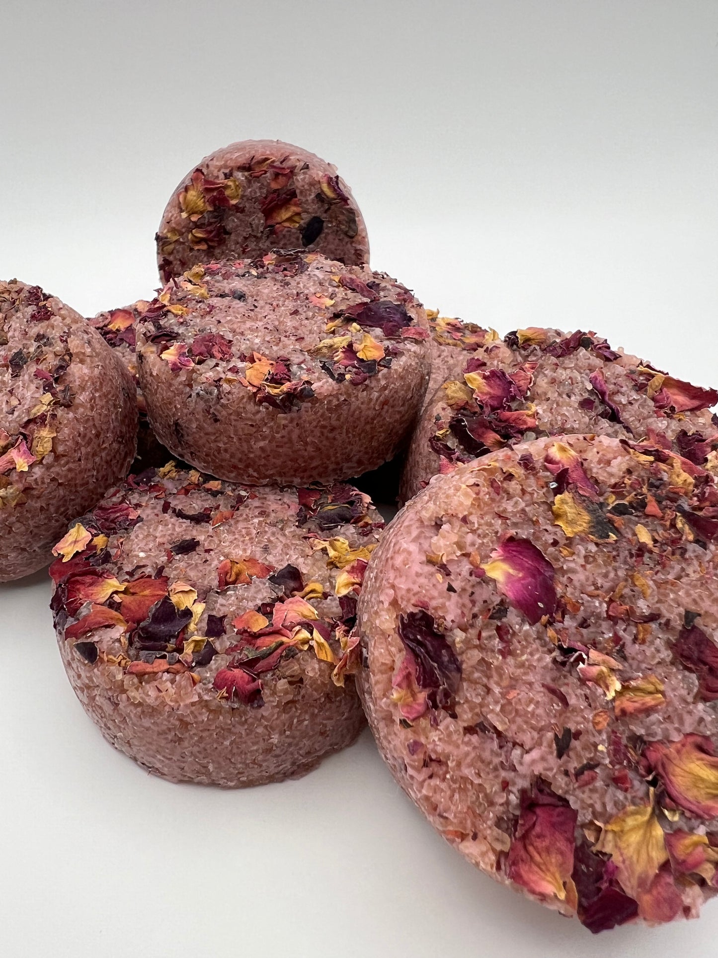 Exfoliating Sugar Scrub Puck, Rose, coconut oil, & shea butter