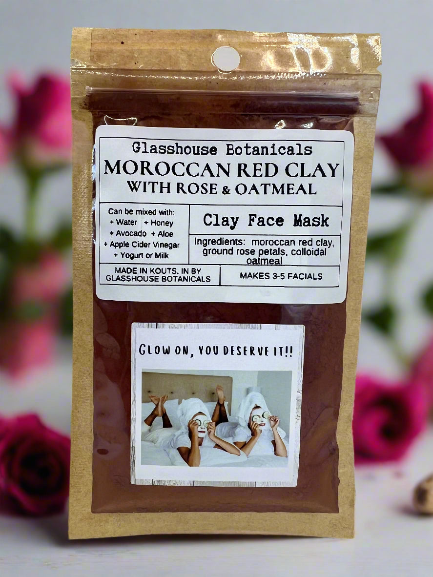 Facial | Moroccan Red Clay Face Mask With Rose & Oatmeal