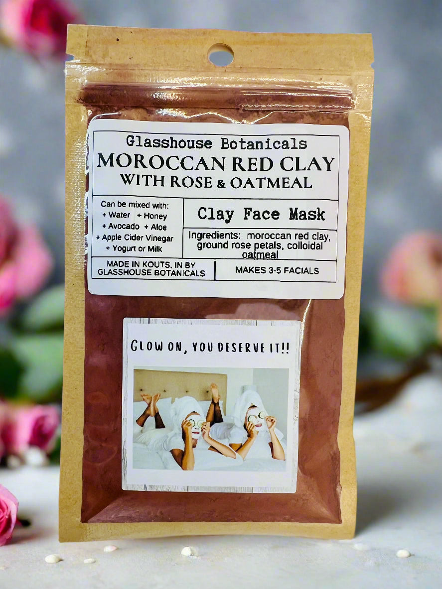 Facial | Moroccan Red Clay Face Mask With Rose & Oatmeal