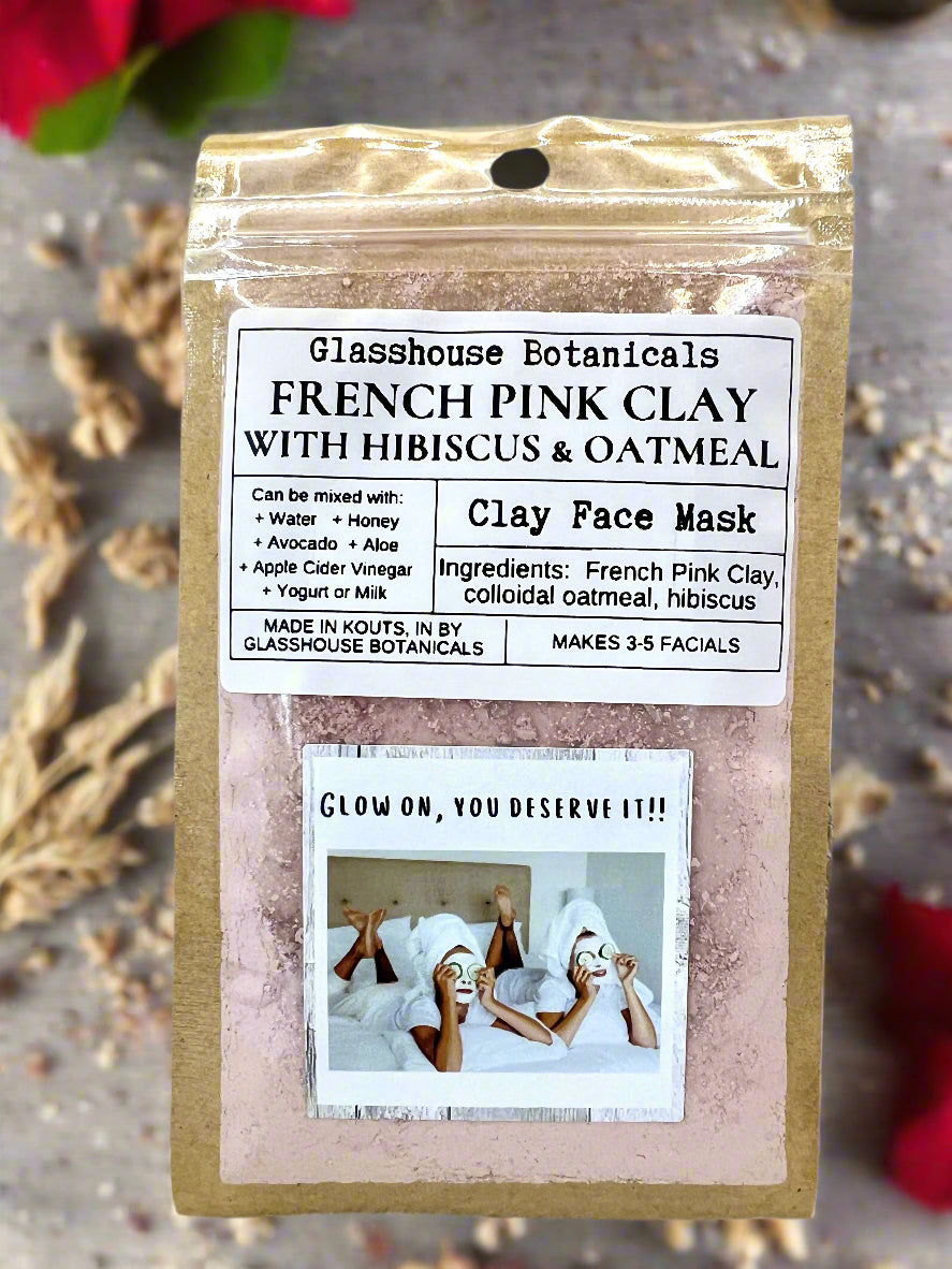 Facial | French Pink Clay Face mask with Hibiscus & Oatmeal