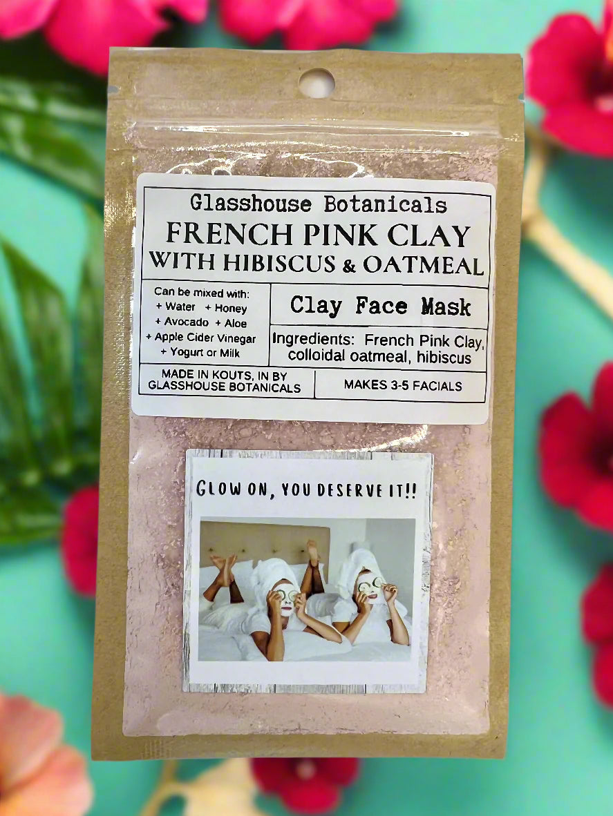 Facial | French Pink Clay Face mask with Hibiscus & Oatmeal