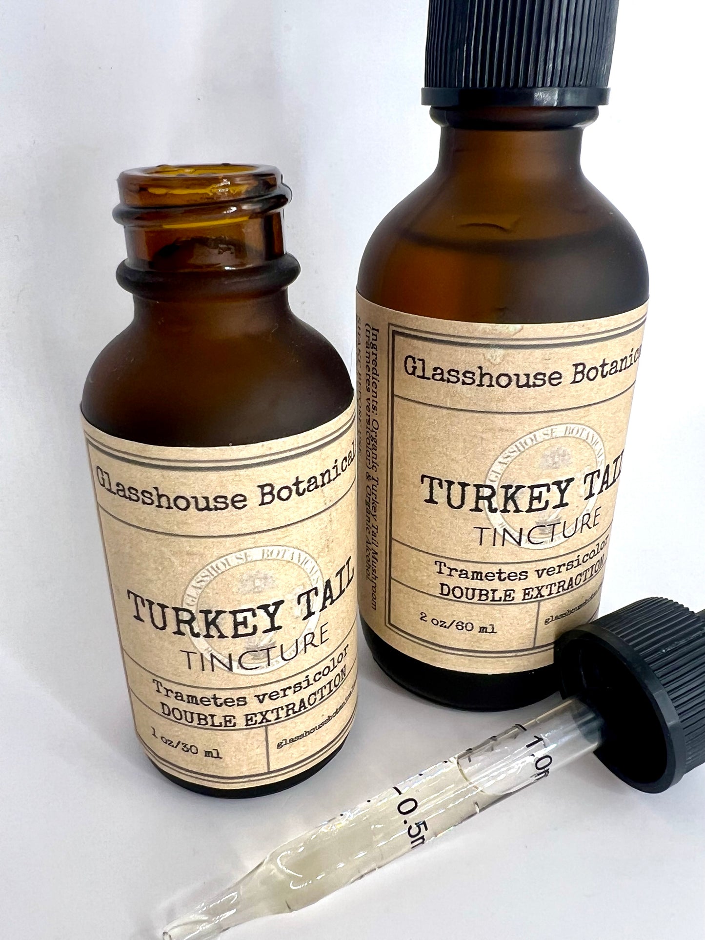 Turkey Tail Mushroom Tincture, Dual Extraction